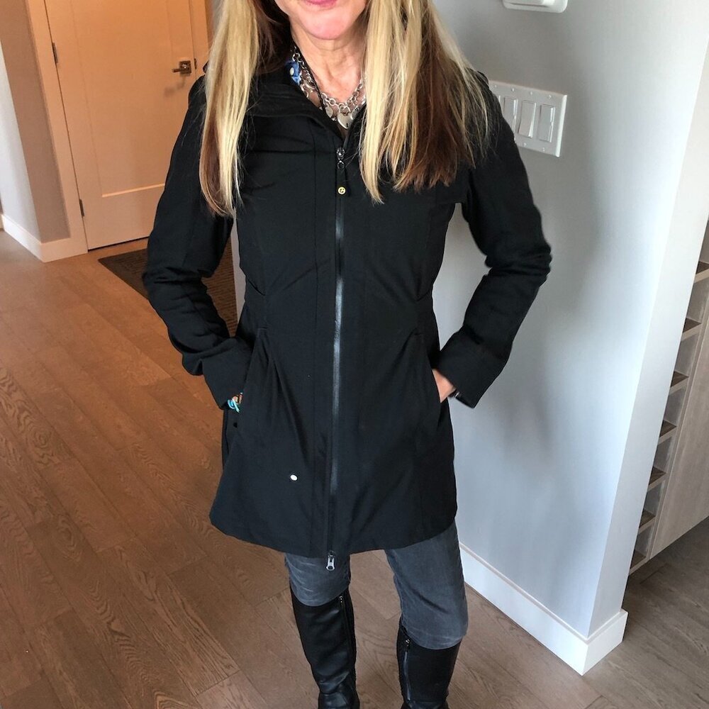 KILLTEC Black All-Weather Jacket Softshell 3/4 length detach hood Water Resist S